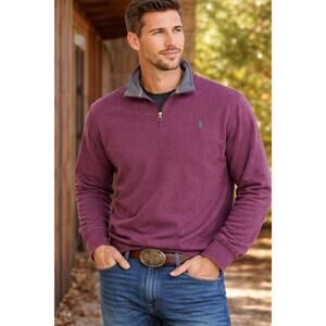 Polo Ralph Lauren Men’s 2XL Maroon Half Zip Long Sleeve Pullover Sweater